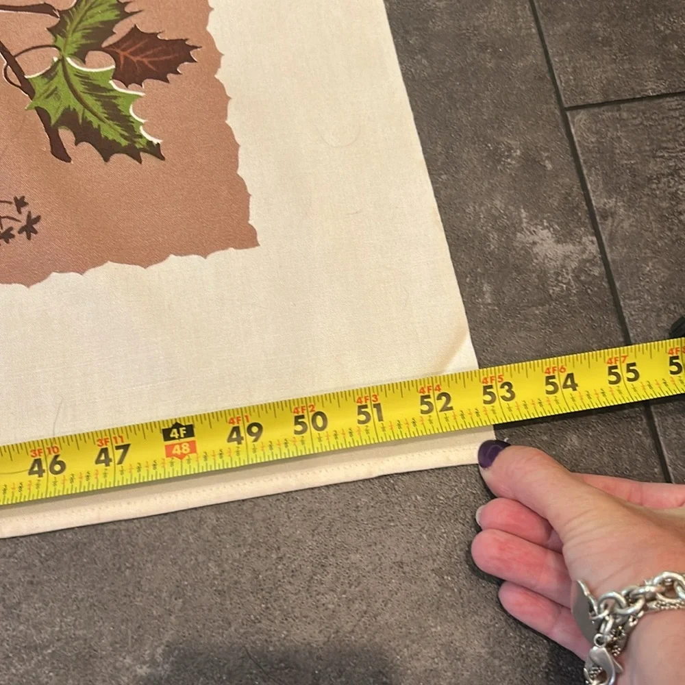 Vintage Table Cloth California Hand Prints Cotton